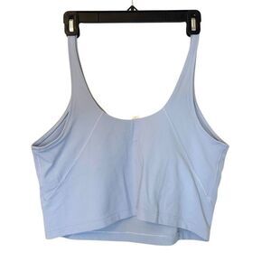 Lululemon Align Light Support Cropped V-Neck Yoga Chambray Tank Top Size 14